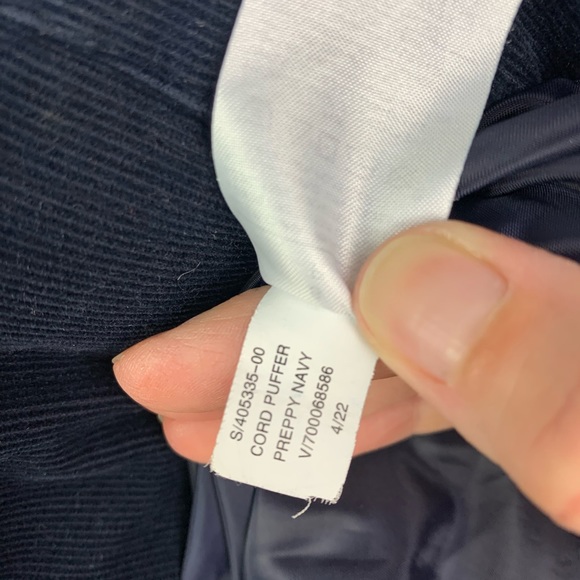 Banana Republic MENS SMALL Corduroy Puffer Coat Jacket Down Navy - Picture 9 of 14